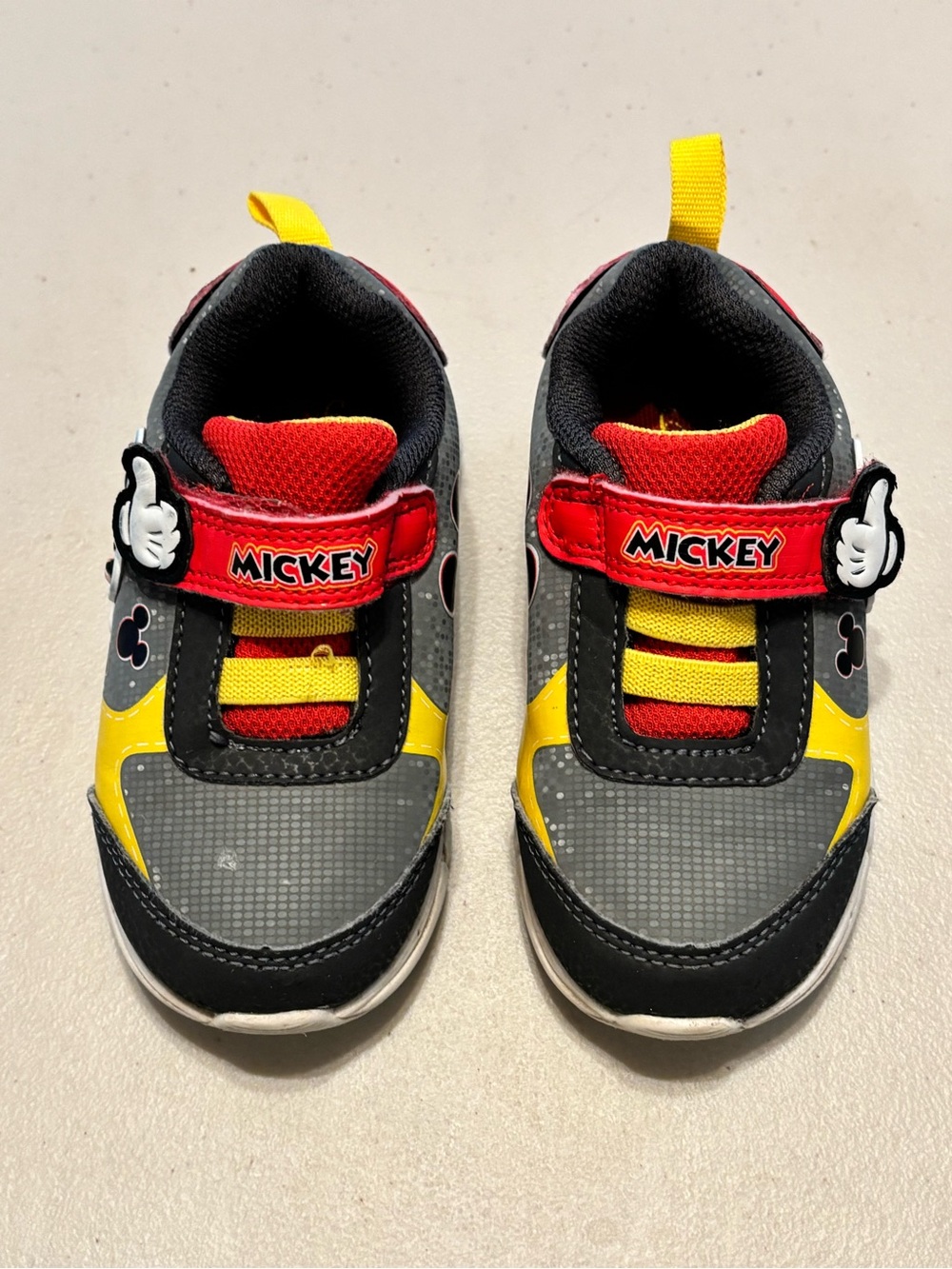 Disney Baby Mickey Mouse Gray, Yellow & Red Kids Sneakers with Velcro closure 6